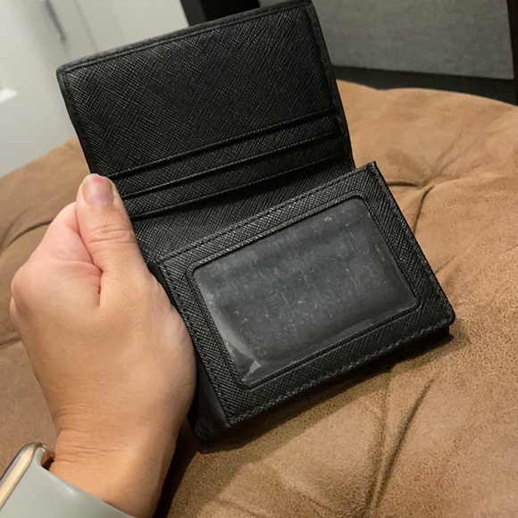 COACH MENS WALLET BLACK CC CANVAS - Picture 2 of 14